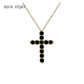 BIJOX STORY 3mm Moissanite Cross Pendant Necklace Original Sterling SILVER Chain Plated 18k White GOLD Rose GOLD Fine Necklace for Women Great For Gift via Family Jewelry and Clovers