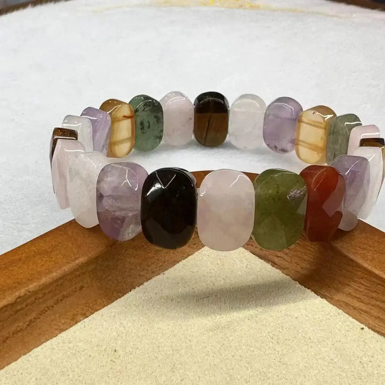 Natural Stone 8*14mm  Faceted Bracelets Lapis Labradorite Crystal  Red Jasper Agate Howlite Rhodonite Unakite For Wholesale Jewelry and Clovers