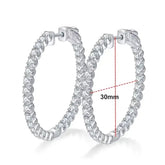 KNOBSPIN D VVS1 Moissanite Hoop Earrings for Women Sparking Diamond with GRA Original s925 Sterling Silver Plated 18k Earring Jewelry and Clovers
