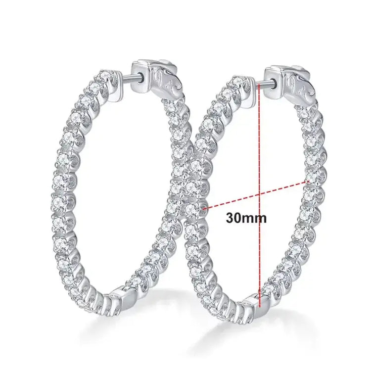 KNOBSPIN D VVS1 Moissanite Hoop Earrings for Women Sparking Diamond with GRA Original s925 Sterling Silver Plated 18k Earring Jewelry and Clovers
