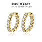 2.6ct D Color Moissanite 925 Sterling Sliver Plated White Gold Hoop Earring’s Jewelry and Clovers