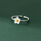 New Fashion Silver Color Green Flower Leaf Rose Daisy Enamel Open Finger Rings For Women Girl Jewelry Gift Dropship Wholesale Jewelry and Clovers