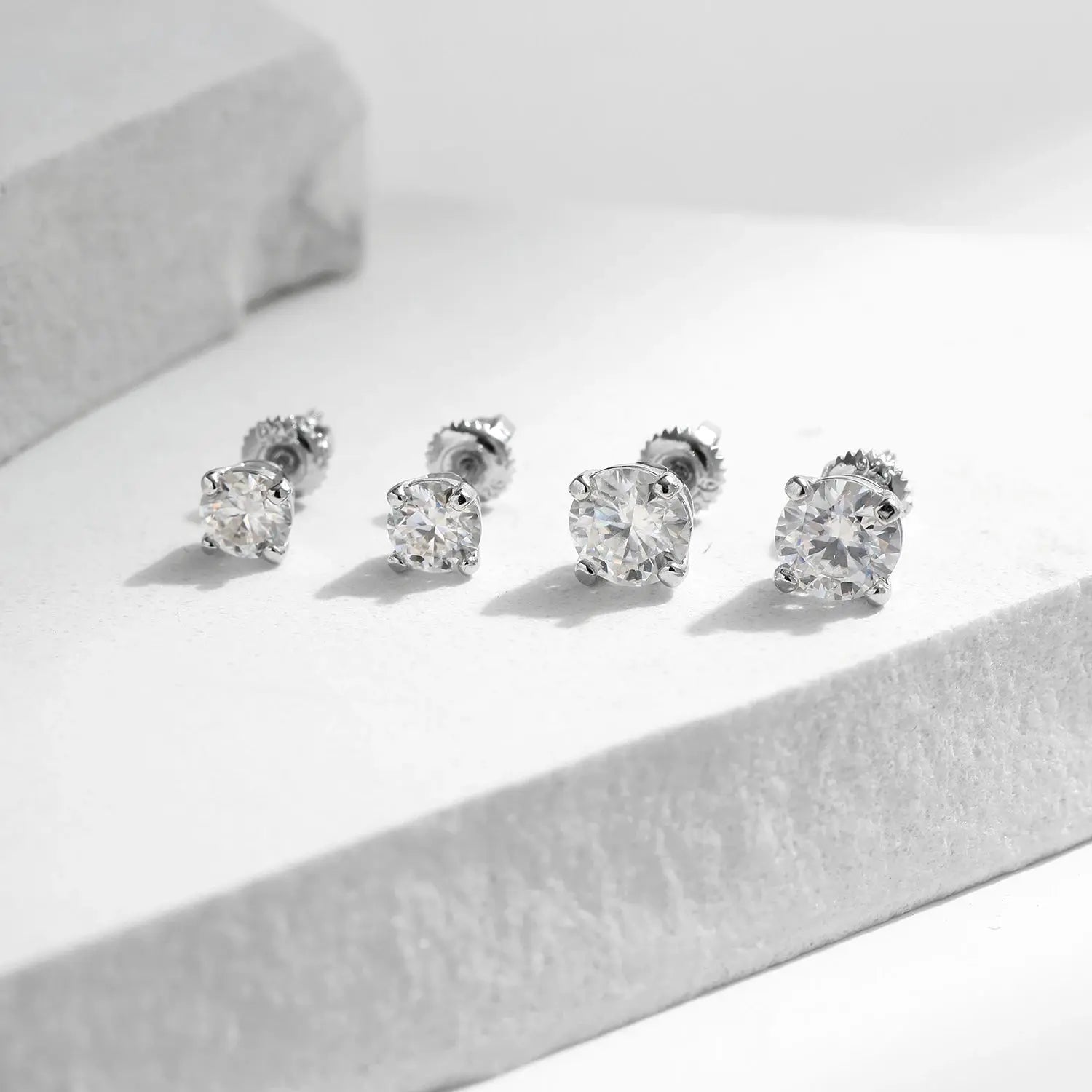 MODIAN D Color 1CT Moissanite Stud Earrings For Women 925 Sterling Silver 0.5CT Dazzling Lab Diamond Wedding Jewelry Gifts Jewelry and Clovers