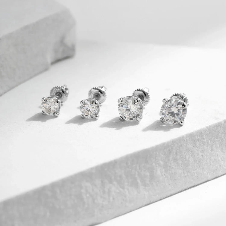 MODIAN D Color 1CT Moissanite Stud Earrings For Women 925 Sterling Silver 0.5CT Dazzling Lab Diamond Wedding Jewelry Gifts Jewelry and Clovers