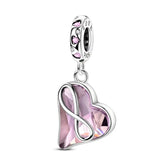 Charms Beads 925 Sterling Silver Pink Love Bow Rubik&