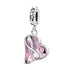 Charms Beads 925 Sterling Silver Pink Love Bow Rubik&