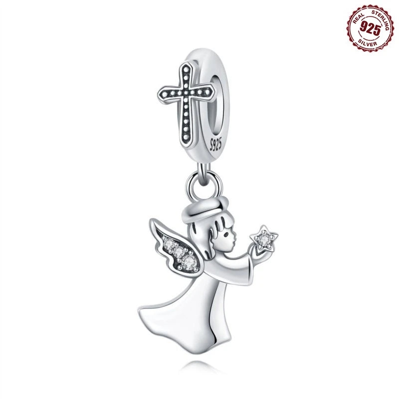 MISEFF New Original Bracelet 925 Sterling Silver Lovely Angel Girl Charms Beads For Jewelry Gifts