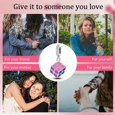 Charms Beads 925 Sterling Silver Pink Love Bow Rubik&