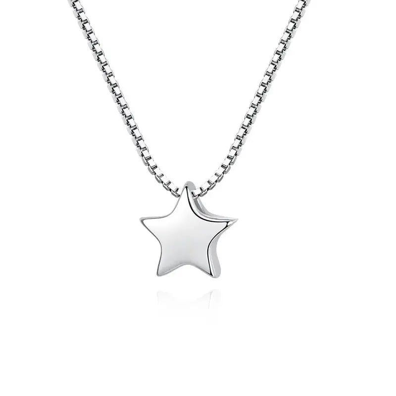 New Arrivals 925 Sterling Silver Star Necklaces & Pendants For Women Hot Fashion sterling-silver-jewelry Jewelry and Clovers