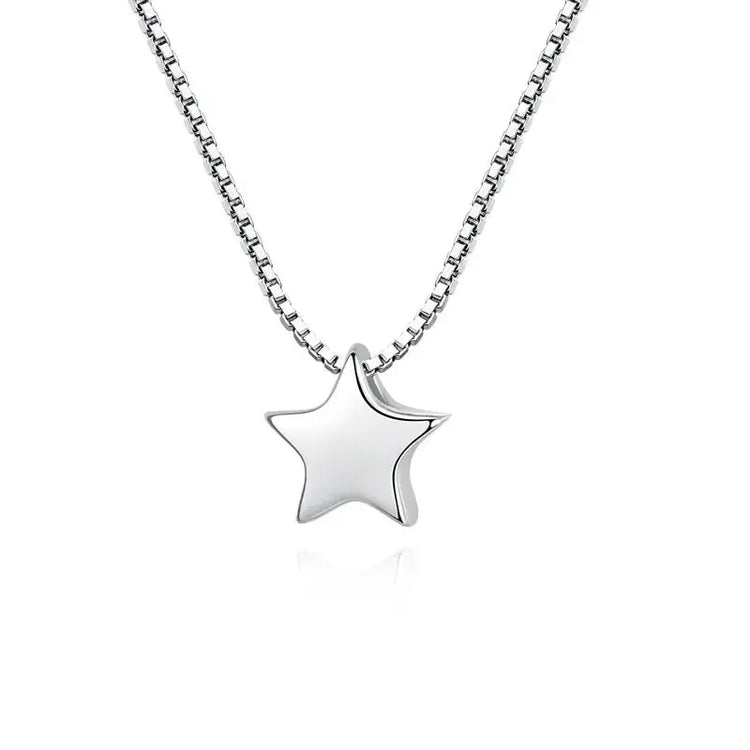 New Arrivals 925 Sterling Silver Star Necklaces & Pendants For Women Hot Fashion sterling-silver-jewelry Jewelry and Clovers