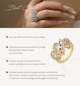 BRAND: ATTA GEMS Three-Stone Cluster Moissanite Ring for Women - 1CT Round Cut 100% 925 Sterling Silver Twist Engagement Fine Jewelry Jewelry and Clovers