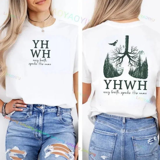 YHWH Lung Christian Shirt, Say His Name Every Breath T-shirt, Christian, Faith Clothing Shirt, YHWH Lung Pattern Top Jewelry and Clovers