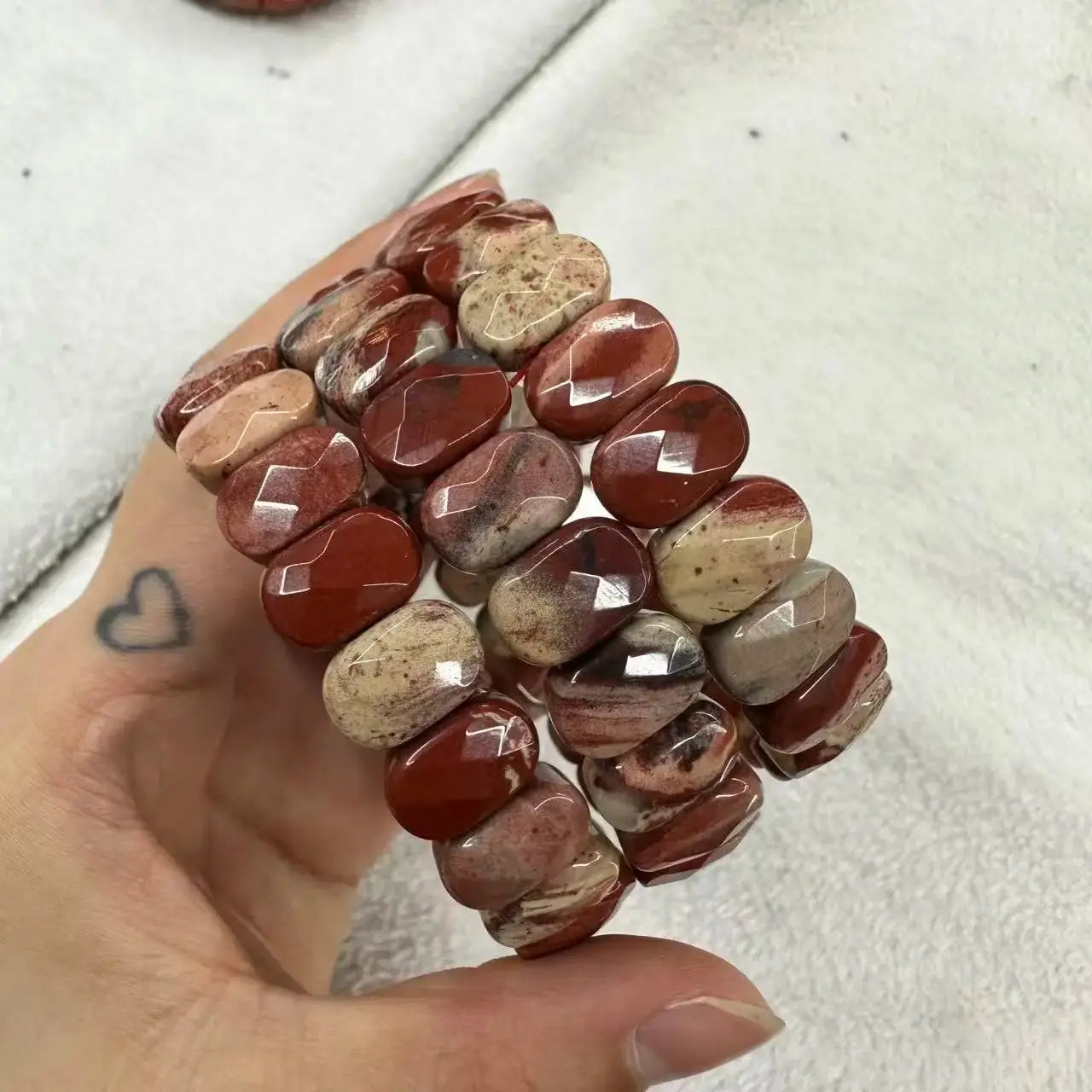 Natural Stone 8*14mm  Faceted Bracelets Lapis Labradorite Crystal  Red Jasper Agate Howlite Rhodonite Unakite For Wholesale Jewelry and Clovers