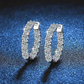 2.6ct D Color Moissanite 925 Sterling Sliver Plated White Gold Hoop Earring’s Jewelry and Clovers
