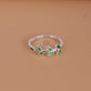 New Fashion Silver Color Green Flower Leaf Rose Daisy Enamel Open Finger Rings For Women Girl Jewelry Gift Dropship Wholesale Jewelry and Clovers