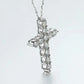 BIJOX STORY 3mm Moissanite Cross Pendant Necklace Original Sterling SILVER Chain Plated 18k White GOLD Rose GOLD Fine Necklace for Women Great For Gift via Family Jewelry and Clovers