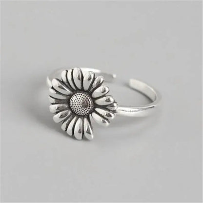 New Fashion Silver Color Green Flower Leaf Rose Daisy Enamel Open Finger Rings For Women Girl Jewelry Gift Dropship Wholesale Jewelry and Clovers