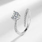925 Sterling Silver Light Luxury Fashion Versatile Love Zircon Ring Birthday Party Anniversary Gift Jewelry and Clovers
