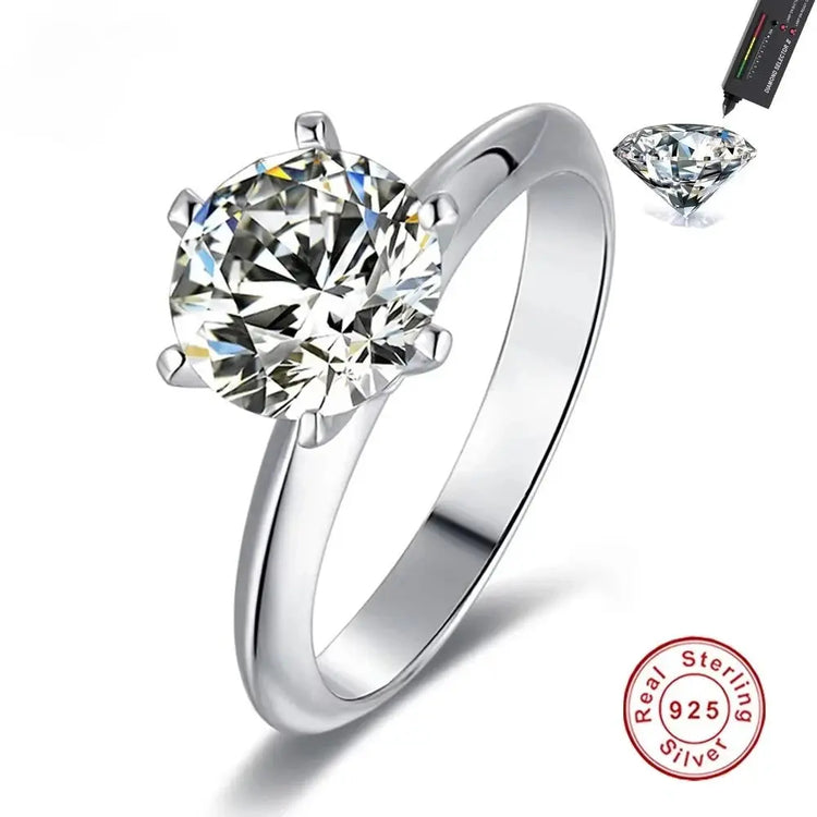 Hot New Luxury 925 Sterling Silver 1-3 Ct Real Moissanite Rings Wholesale Jewelry and Clovers