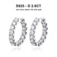 2.6ct D Color Moissanite 925 Sterling Sliver Plated White Gold Hoop Earring’s Jewelry and Clovers