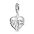Charms Beads 925 Sterling Silver Pink Love Bow Rubik&