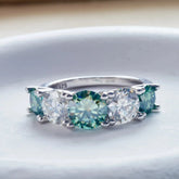 Luxury Total 3.6 Carat moissanite lab Diamonds Rings  Round Brilliant for Women Bride Wedding Band Gift fine dating Jewelry gift Jewelry and Clovers