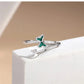 New Fashion Silver Color Green Flower Leaf Rose Daisy Enamel Open Finger Rings For Women Girl Jewelry Gift Dropship Wholesale Jewelry and Clovers