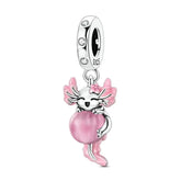 Charms Beads 925 Sterling Silver Pink Love Bow Rubik&