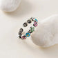 New Fashion Silver Color Green Flower Leaf Rose Daisy Enamel Open Finger Rings For Women Girl Jewelry Gift Dropship Wholesale Jewelry and Clovers