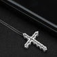 BIJOX STORY 3mm Moissanite Cross Pendant Necklace Original Sterling SILVER Chain Plated 18k White GOLD Rose GOLD Fine Necklace for Women Great For Gift via Family Jewelry and Clovers