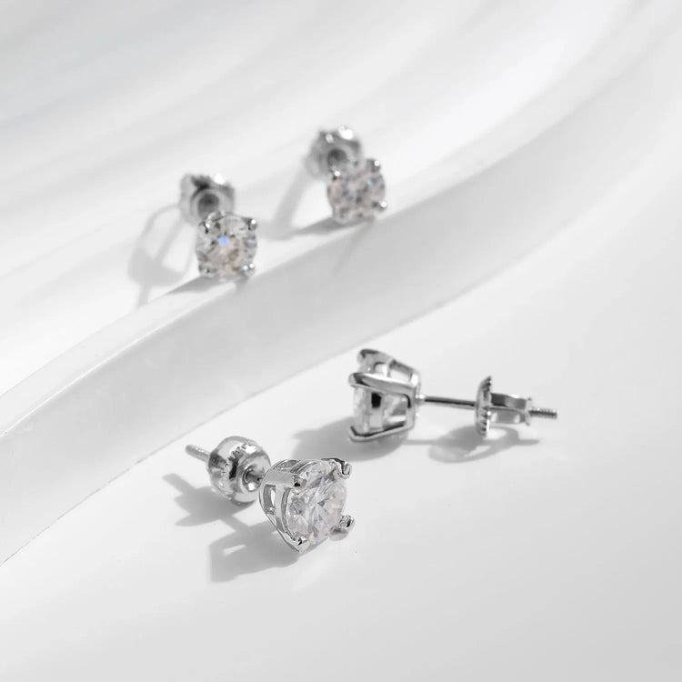 MODIAN D Color 1CT Moissanite Stud Earrings For Women 925 Sterling Silver 0.5CT Dazzling Lab Diamond Wedding Jewelry Gifts Jewelry and Clovers