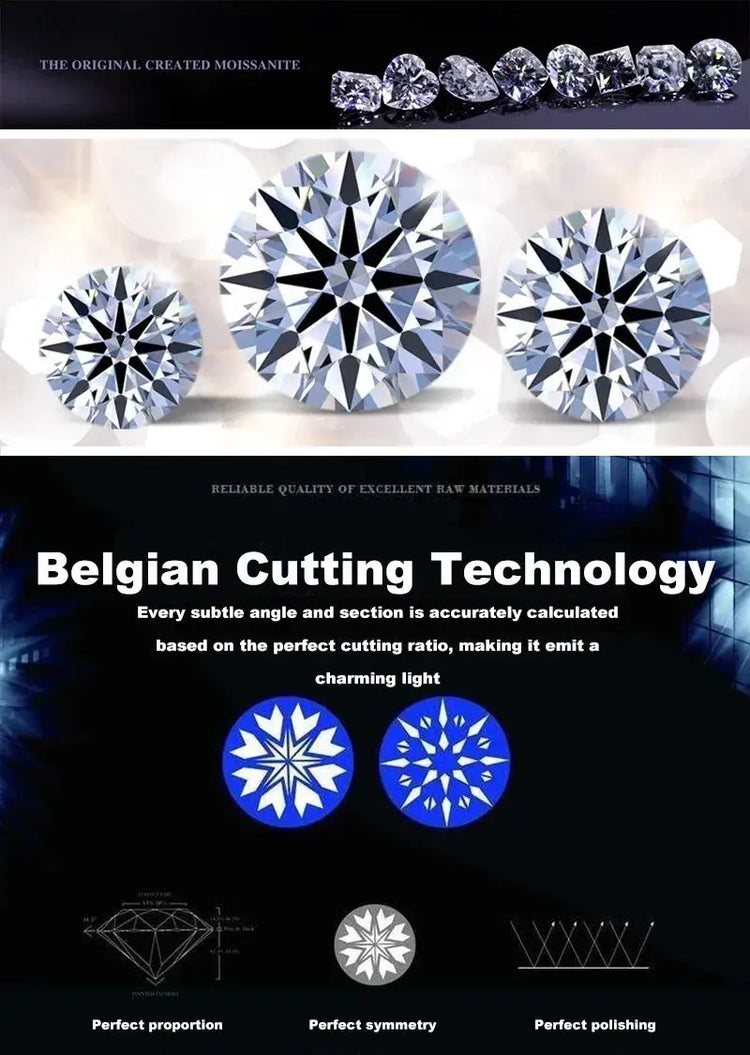 Luxury Total 3.6 Carat moissanite lab Diamonds Rings  Round Brilliant for Women Bride Wedding Band Gift fine dating Jewelry gift Jewelry and Clovers
