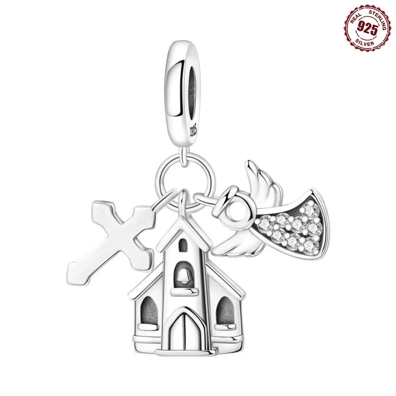 MISEFF New Original Bracelet 925 Sterling Silver Lovely Angel Girl Charms Beads For Jewelry Gifts