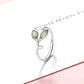 New Fashion Silver Color Green Flower Leaf Rose Daisy Enamel Open Finger Rings For Women Girl Jewelry Gift Dropship Wholesale Jewelry and Clovers