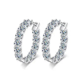2.6ct D Color Moissanite 925 Sterling Sliver Plated White Gold Hoop Earring’s Jewelry and Clovers