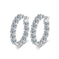 2.6ct D Color Moissanite 925 Sterling Sliver Plated White Gold Hoop Earring’s Jewelry and Clovers