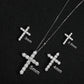 BIJOX STORY 3mm Moissanite Cross Pendant Necklace Original Sterling SILVER Chain Plated 18k White GOLD Rose GOLD Fine Necklace for Women Great For Gift via Family Jewelry and Clovers