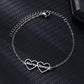 Custom Double Hearts Two Names Bracelets For Women Stainless Steel Customized Bracelet Personalized Wrist Chain Jewelry Gift