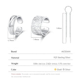 MODIAN 1PC Ear Cuff 925 Sterling SILVER Luxury Punk Geometric Clip Earrings Stackable Trendy Party Jewelry For Women: Girls Gift Jewelry and Clovers