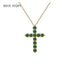 BIJOX STORY 3mm Moissanite Cross Pendant Necklace Original Sterling SILVER Chain Plated 18k White GOLD Rose GOLD Fine Necklace for Women Great For Gift via Family Jewelry and Clovers