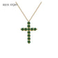BIJOX STORY 3mm Moissanite Cross Pendant Necklace Original Sterling SILVER Chain Plated 18k White GOLD Rose GOLD Fine Necklace for Women Great For Gift via Family Jewelry and Clovers
