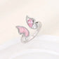 New Fashion Silver Color Green Flower Leaf Rose Daisy Enamel Open Finger Rings For Women Girl Jewelry Gift Dropship Wholesale Jewelry and Clovers