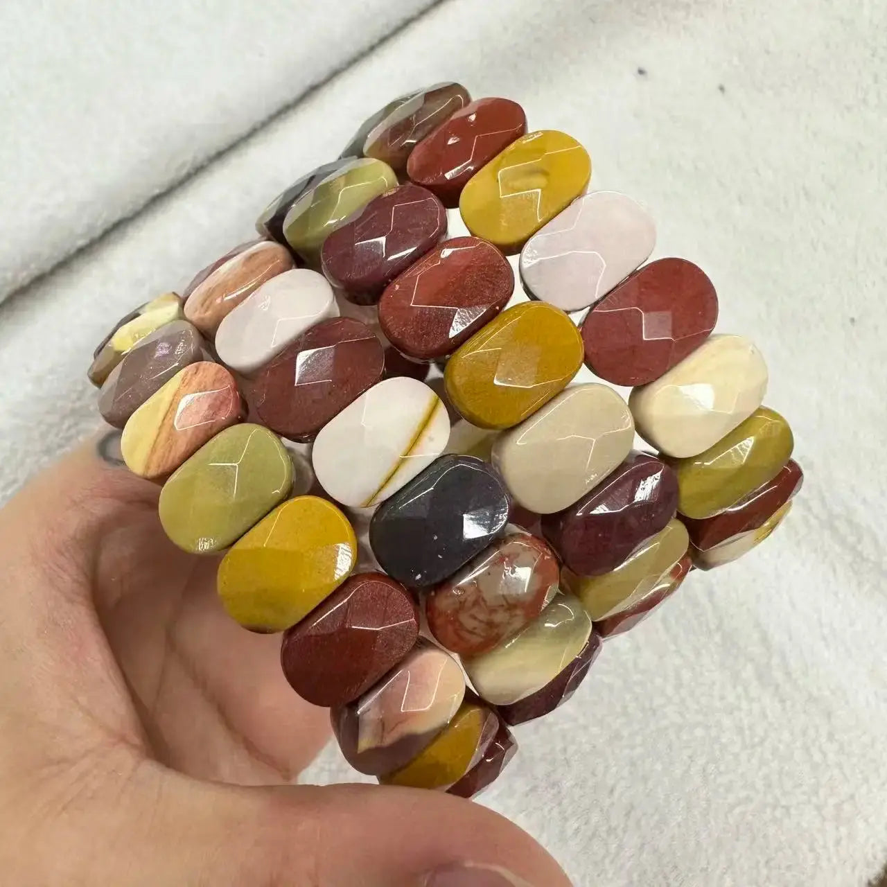 Natural Stone 8*14mm  Faceted Bracelets Lapis Labradorite Crystal  Red Jasper Agate Howlite Rhodonite Unakite For Wholesale Jewelry and Clovers