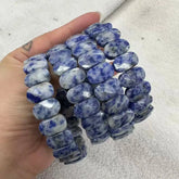 Natural Stone 8*14mm  Faceted Bracelets Lapis Labradorite Crystal  Red Jasper Agate Howlite Rhodonite Unakite For Wholesale Jewelry and Clovers