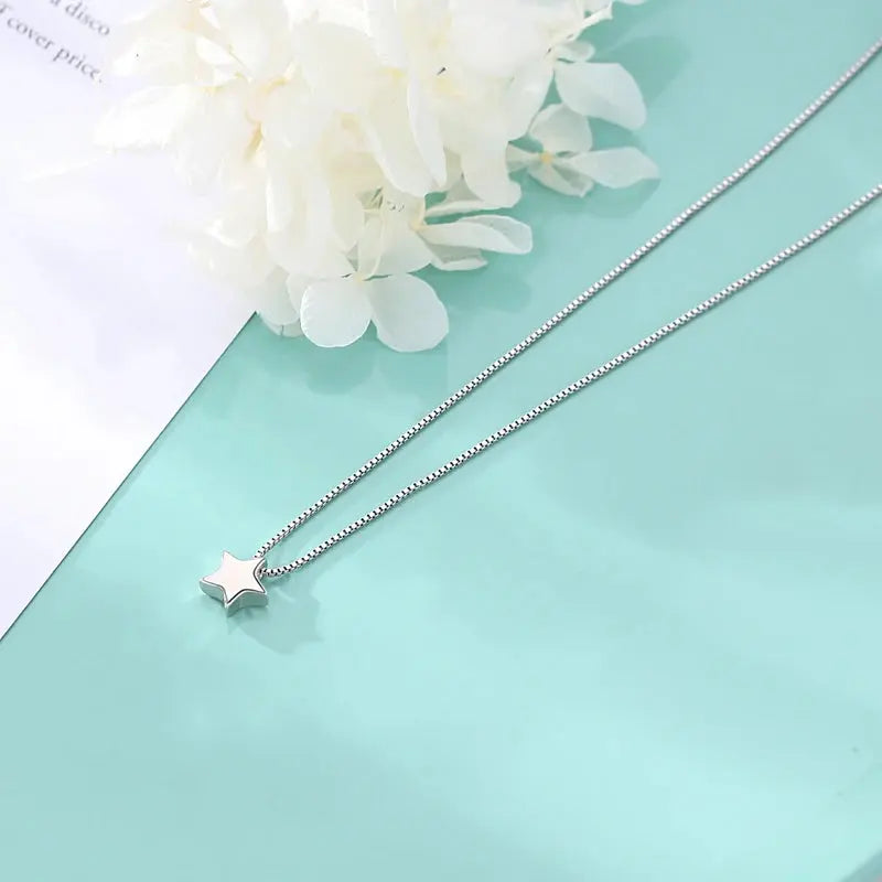 New Arrivals 925 Sterling Silver Star Necklaces & Pendants For Women Hot Fashion sterling-silver-jewelry Jewelry and Clovers
