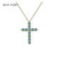 BIJOX STORY 3mm Moissanite Cross Pendant Necklace Original Sterling SILVER Chain Plated 18k White GOLD Rose GOLD Fine Necklace for Women Great For Gift via Family Jewelry and Clovers
