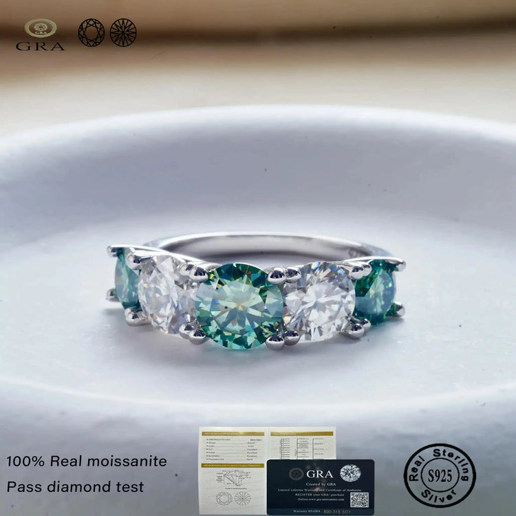 Luxury Total 3.6 Carat moissanite lab Diamonds Rings  Round Brilliant for Women Bride Wedding Band Gift fine dating Jewelry gift Jewelry and Clovers