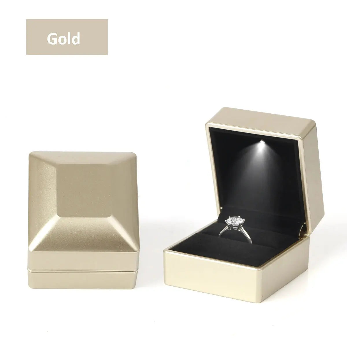 1PC LED Light Ring Box Engagement Proposal Wedding Luxury Gift Box Red Wine Ring Case for Valentine&