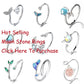 New Fashion Silver Color Green Flower Leaf Rose Daisy Enamel Open Finger Rings For Women Girl Jewelry Gift Dropship Wholesale Jewelry and Clovers