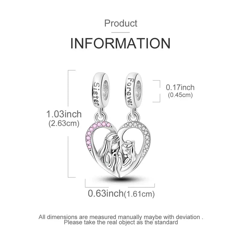 Charms Beads 925 Sterling Silver Pink Love Bow Rubik&